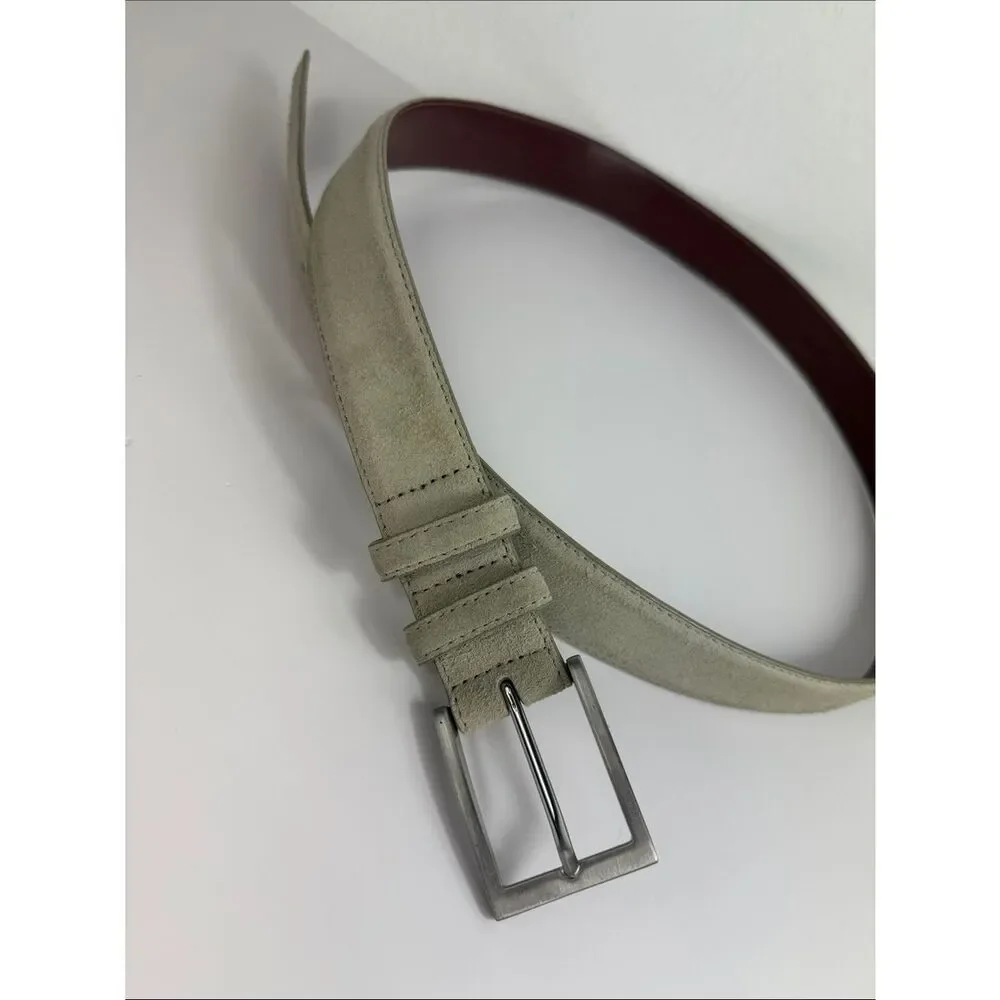 Daniel Cremieux Designer Collection Suede Leather Belt Size L Gray Brown